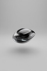 Aufkleber - 3d illustration of futuristic abstract object floating in empty space with ample copy space around it