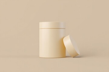 Poster - 3d illustration of stylized product package set against neutral background with ample copy space for