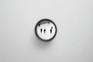 Poster - mirror reflecting single object surrounded by clean minimalistic background with soft light illuminating scene to create