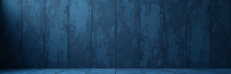 Aufkleber - dark blue textured concrete wall serves monochrome background wide open space copy design