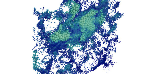 Aufkleber - Stunning abstract image of a particle cloud in shades of blue and green. Perfect for tech or science backgrounds.