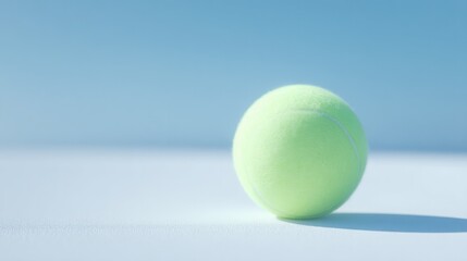 Aufkleber - elegant tennis ball rests on pristine white court shadows enhancing its texture against sunlit surface for minimalist