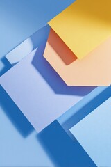Poster - close-up of minimalistic graphic design elements on clean white background with ample copy space