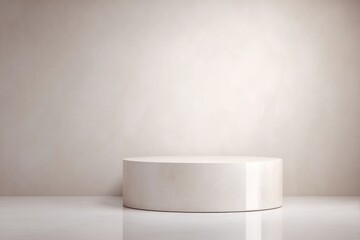 Aufkleber - empty podium with reflective surface sparse and minimalistic composition conveying simplicity and el