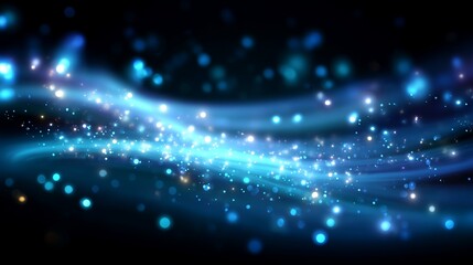 Fototapete - Mystical blue light swirls create a dynamic abstract pattern in a dark environment