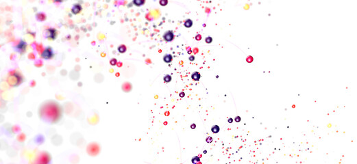 Fototapete - Floating colorful spheres, vibrant background, abstract art, design element.