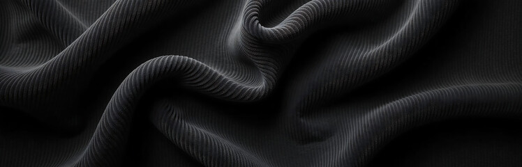 Aufkleber - durable black corduroy background features soft wavy creases provides elegant copy space web banners website
