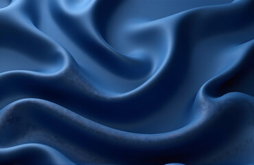 Poster - elegant navy blue background features wavy soft folds providing beautiful clean canvas text design