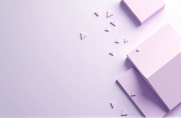 Poster - geometric shapes triangles squares used gradient effect light lilac colored background lines