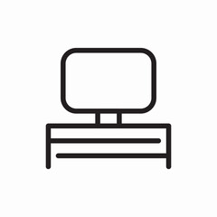 Poster - desktop computer work desk icon vector sign