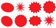 © BEST TOP CRAFT - Starburst promo black sticker shape vector sale splash set. Blank starburst speech bubbles set with different color isolated on white background. Vector illustration.
