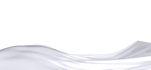 Aufkleber - Close-up of a white fabric with soft folds and creases. The abstract texture creates a smooth and elegant background.