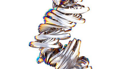 Poster - Abstract iridescent folds of metallic fabric A symphony of colors and shapes