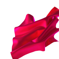 Poster - A wave of vibrant pink satin flowing and elegant