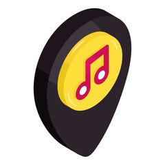 Wall Mural - conceptual isometric design icon of music location