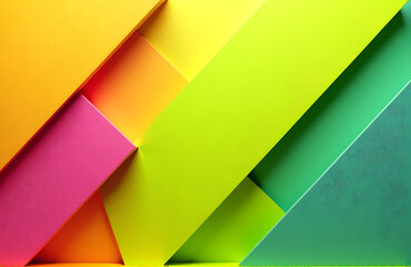 Poster - lime neon colors geometric textured background diagonal lines bright metallic finish advertising design