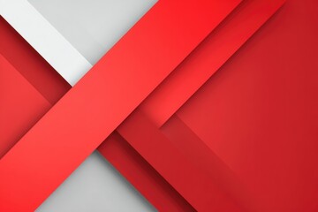 Aufkleber - Abstract Layers of Red: A modern abstract composition featuring dynamic intersecting planes of vibrant red, layered against a backdrop of contrasting shades.