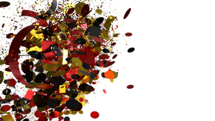 Aufkleber - Red Gold Black Confetti Explosion