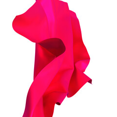 Poster - Fuchsia fabric billows and swirls in a dramatic display
