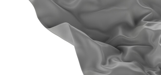 Poster - Close-up of white fabric with smooth texture, displaying elegant draping and soft folds