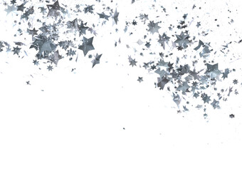 Aufkleber - Celestial Christmas Plummet: Dynamic 3D Illustration of Falling Festive Celestial Objects