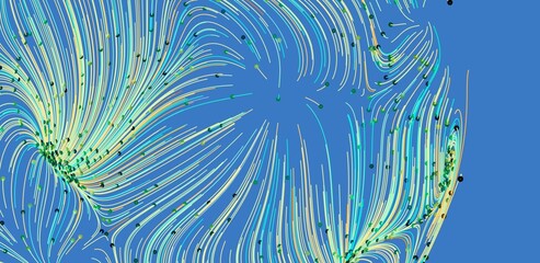 Fototapete - Abstract background with swirling lines and dots. Perfect for tech, science, or design projects.