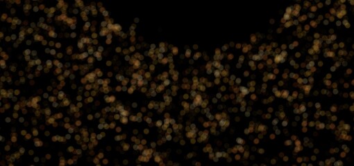 Fototapete - Sparkling gold bokeh lights on black. Perfect for holidays, celebrations, and luxury designs.