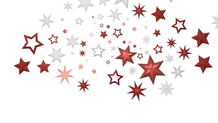 Leinwandbilder - A collection of red and white stars on a black background, creating a visually appealing and festive design