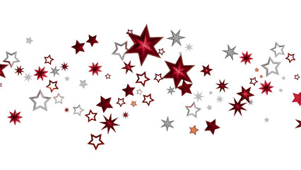 Aufkleber - Red and Silver Stars Scattered