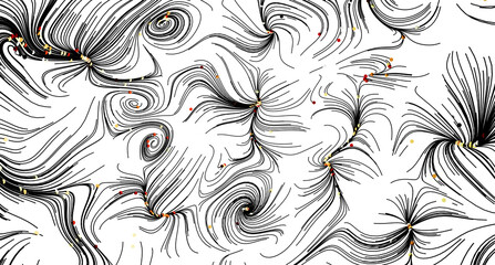 Aufkleber - Intricate pattern of swirling lines and scattered dots. Perfect for modern design.