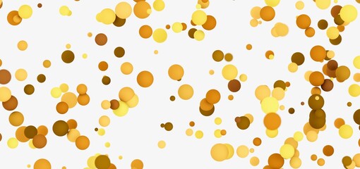 Poster - Golden circles scattered on white.  Perfect for celebration, luxury, or abstract designs.