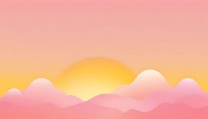Poster - Dreamy pastel landscape featuring rolling hills bathed in a warm, gentle sunset ambiance.