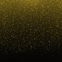 Wall Mural - glowing background of sparkling particles with golden glitter light effect. luxury christmas concept