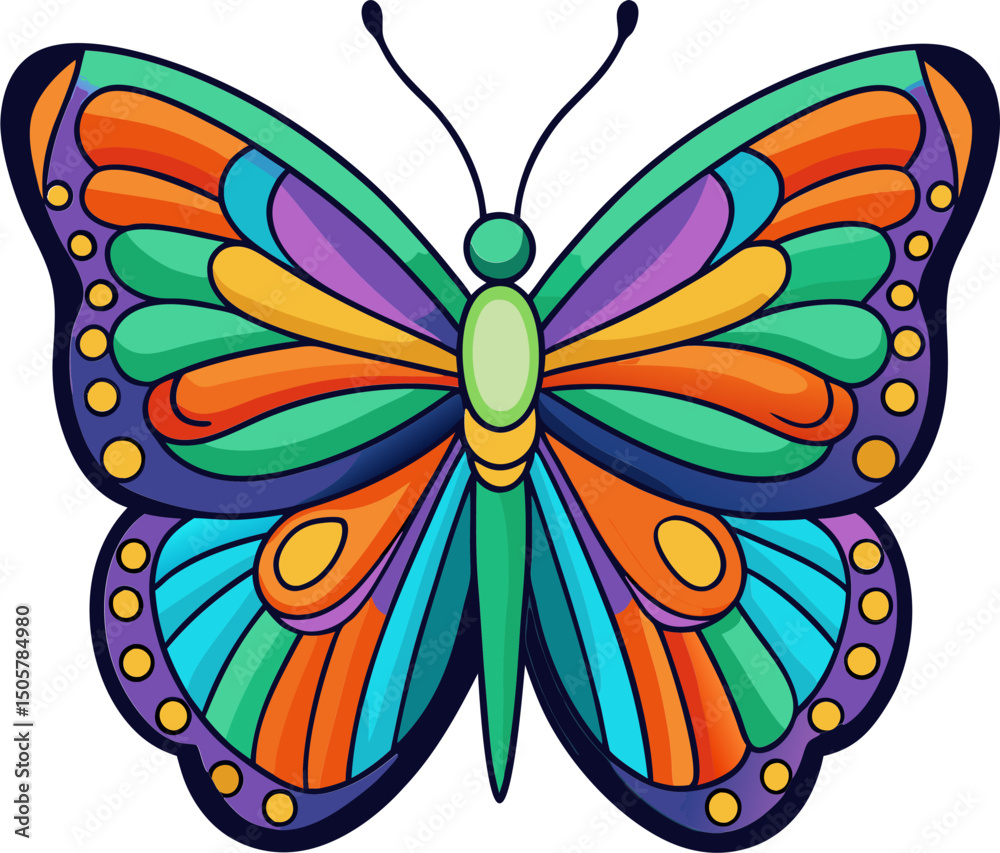 Color splash butterfly clipart for decor Stock Vector | Adobe Stock, image size:1000x853