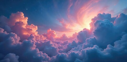 Wall Mural - Ethereal condensation swirling in a dramatic sky, resembling celestial clouds Perfect for fantasy, atmospheric, or spiritual themes , divine, celestial, fog