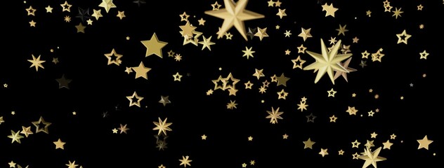 Aufkleber - Beautiful image of gold stars falling against a black backdrop. Perfect for celebrations, holidays, and more.