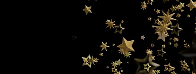 Aufkleber - Elegant background with glittering gold stars. Perfect for holidays, celebrations, or luxury branding.