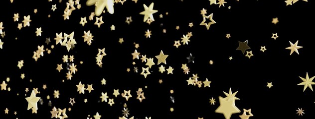 Aufkleber - sparkling gold stars on black. perfect for holidays, celebrations, and more!