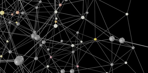 Poster - abstract image of interconnected nodes, ideal for network, technology, or connection concepts.