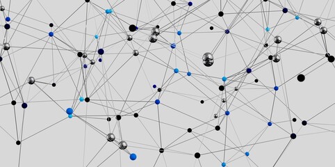 Poster - abstract image depicting a network of interconnected nodes. ideal for tech, data, and connection con