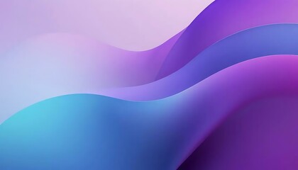 Aufkleber - Gradient waves of blue, purple, and lavender flow in a smooth, abstract, and modern background.