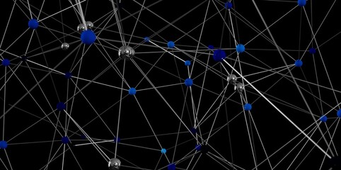 Poster - abstract image depicting a complex network. ideal for tech, data, and connection themes.