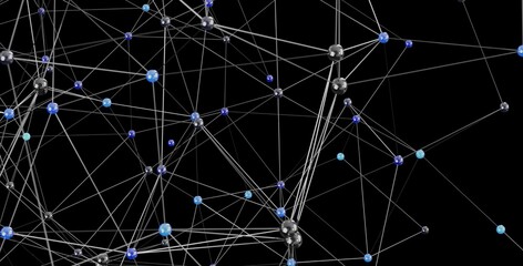 Poster - 3d rendering of a complex network. ideal for technology, connection, and global concepts.