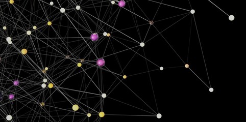 Poster - Abstract image depicting a network connection, ideal for technology, communication, and global concepts.