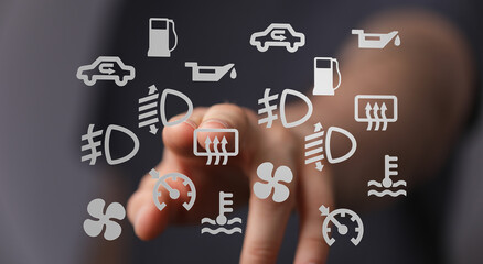 Aufkleber - Learn to identify and understand common car dashboard warning lights and indicators to ensure safe driving.