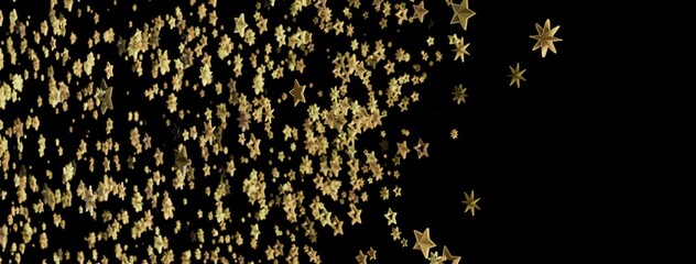 Fototapete - Beautiful golden stars on a black background. Perfect for holiday or celebration designs.