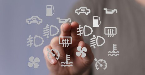 Aufkleber - Learn to identify and understand common car dashboard warning lights and symbols.  Stay safe and informed!