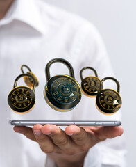 Poster - Protect your valuable information with robust security measures.  Use strong passwords and encryption for ultimate data protection.