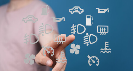 Aufkleber - Learn to identify and understand common car dashboard warning lights to ensure safe driving.  Get informed!