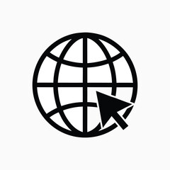 Poster - Clean minimalist globe silhouette icon isolated on white background